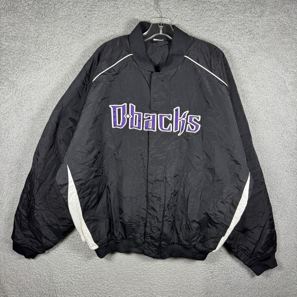 Russell Athletic Arizona Diamondbacks MLB Jacket Mens Black Purple Vintage Y2K
